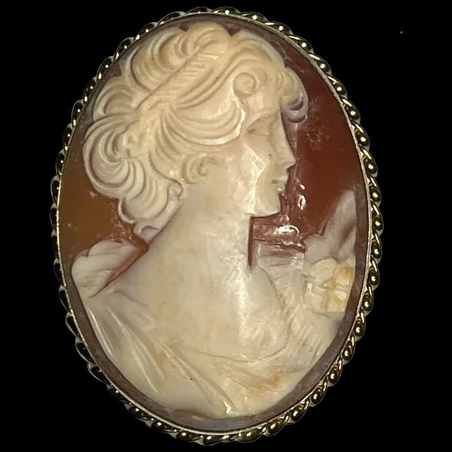 Large Vintage Shell Cameo Pendant/Brooch (1 of 6)