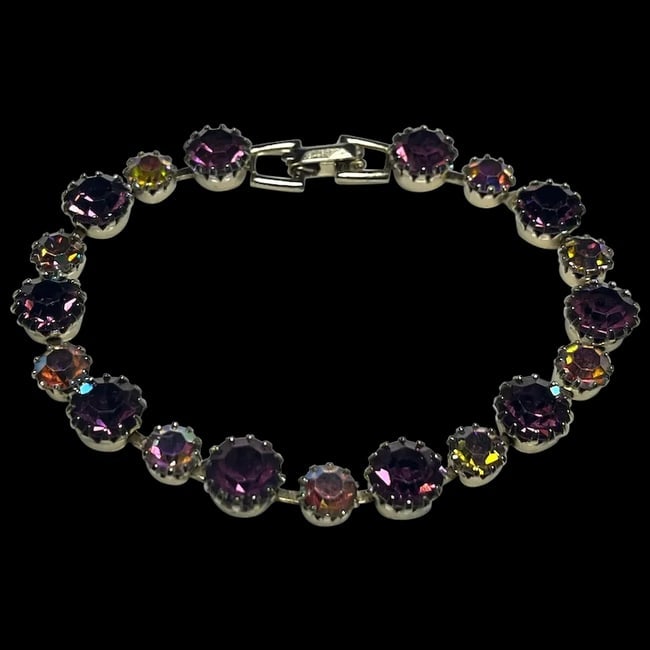 Vintage Weiss Rhinestone Bracelet (1 of 5)