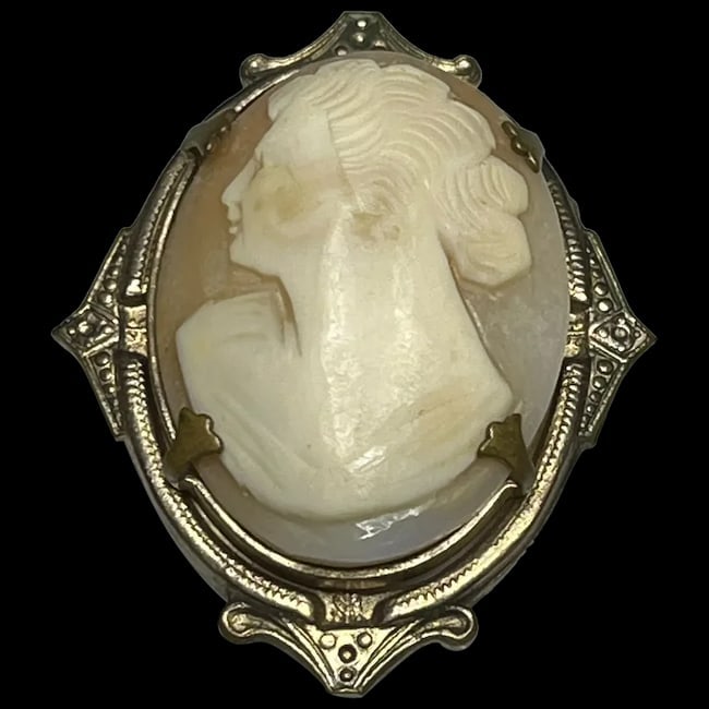 Vintage Domed Shell Cameo Brooch (1 of 7)