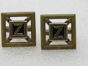 Vintage Swank Initial Z Cufflinks, Mens', 3/4" Square