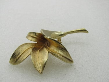 Vintage Coro Pegasus Lily Blossom Brooch, 1960's, 3"