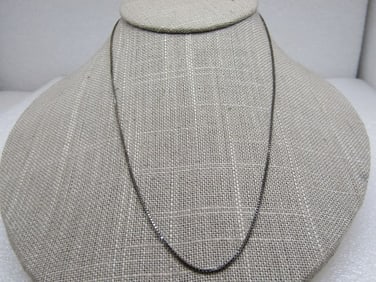 Vintage Sterling Box Link Necklace, 18", Italy