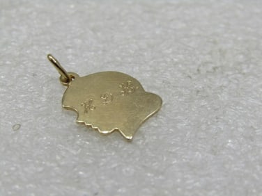 Vintage 14kt Girl Head Charm, 1960's, Tested