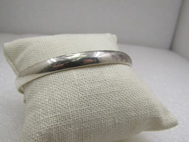 Vintage Silver Bangle Bracelet, 8.25", 6.5mm