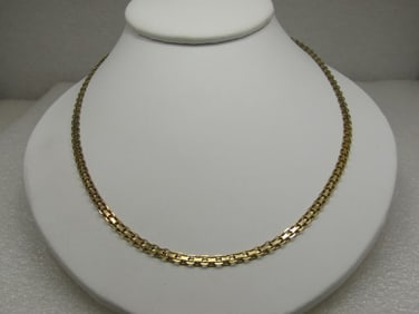 Vintage Sterling Gold Washed Mesh Link Necklace, 19", 3.5mm