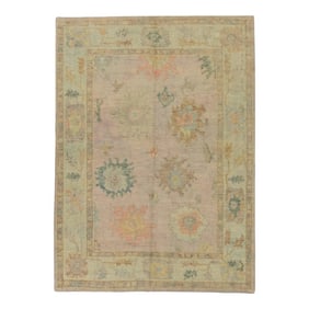 Modern Turkish Oushak Rug 5'1" x 6'11"