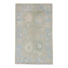 Modern Turkish Oushak Rug 4'2" x 6'9"