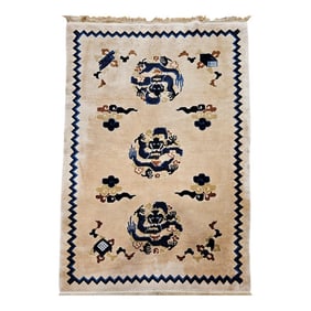 Early 20th Century Chinese Art Deco Pictorial Rug Rug