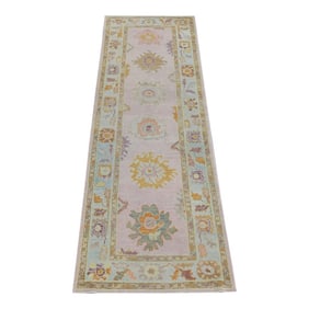 Modern Turkish Oushak Rug 3' x 10'7"