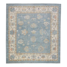 Modern Turkish Oushak Rug 9'4" x 9'9"