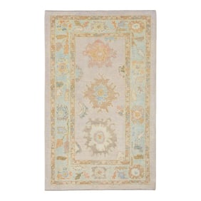 Modern Turkish Oushak Rug 3'4" x 5'3"