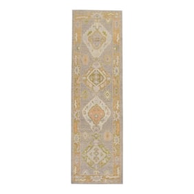 Modern Turkish Oushak Rug 3' x 10'2"