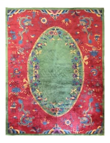 Antique Dragon Art Deco Chinese Rug