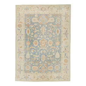 Modern Turkish Fine-Woven Oushak Rug 8'10" x 12'4"