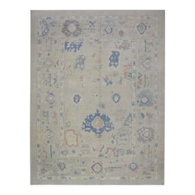 Modern Turkish Oushak Rug 9'3" x 12'