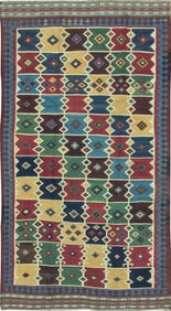 Antique Qashqai/ Caucasian Kilim/Rug 4'10" X 9'