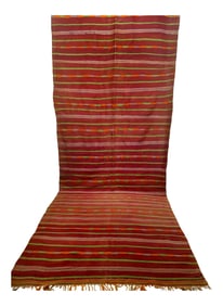 Moroccan Vintage Striped Village Kilim - 5' 6" X 15'