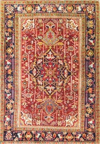 Antique Persian Heriz Rug-3"7" X 5'
