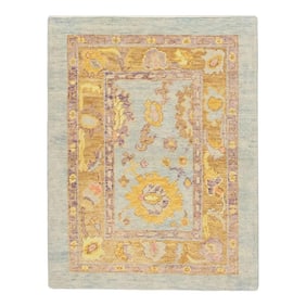 Modern Turkish Oushak Rug 3' x 3'11"