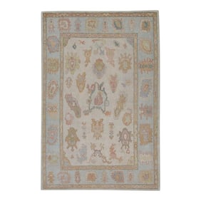 Modern Turkish Oushak Rug 6' x 9'3"