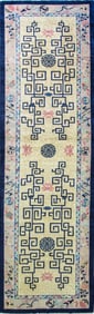 Antique Art Deco Chinese Runner or Gallery Size Rug, 5'2" X 17'10"