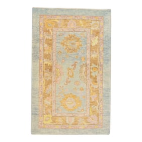 Modern Turkish Oushak Rug 3'2" x 5'
