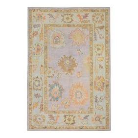 Modern Turkish Oushak Rug 4'2" x 6'2"