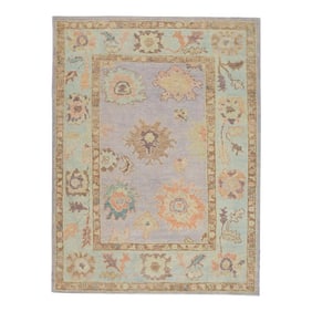 Modern Turkish Oushak Rug 4'1" x 5'6"