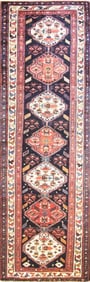 Antique Bakhtiari Oriental Rug-3'3" X 11'