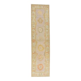 Modern Turkish Oushak Rug 3' x 11'10"