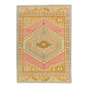 Modern Turkish Oushak Rug 5'1" x 6'11"