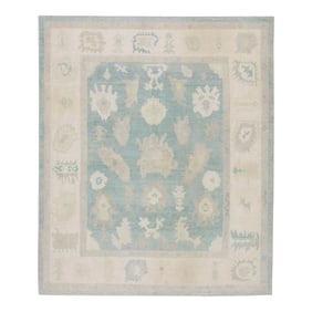 Modern Turkish Oushak Rug 8'2" x 9'2"