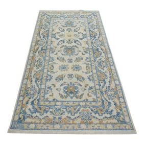 Modern Turkish Oushak Rug 3'2" x 7'1"