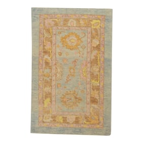 Modern Turkish Oushak Rug 3'2" x 4'11"