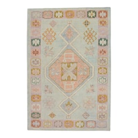 Modern Turkish Oushak Rug 4'3" x 6'