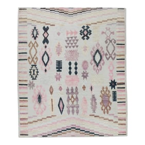 Early 21st Century Handmade Modern Kilim Rug 9'11" X 11'10"