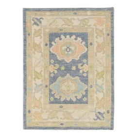 Modern Turkish Oushak Rug 3'2" x 4'3"