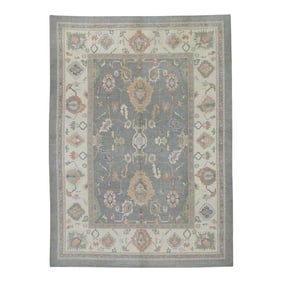 Modern Turkish Oushak Rug 10'7" x 13'9"