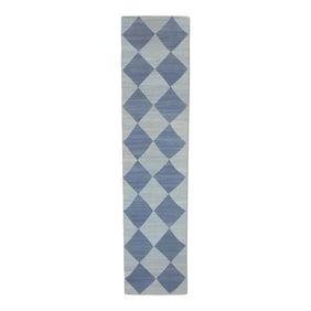 Handmade Modern Kilim Runner 2'11" X 12'8"