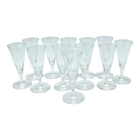 12 1960s Steuben #7924 Controlled Bubble Smaller Goblets/ Wines
