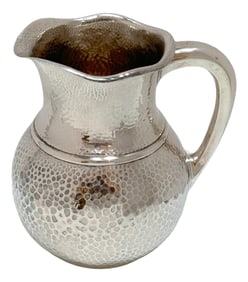 Bieglow & Kennard Hand Hammered Sterling Water Pitcher, in the Japanese Taste