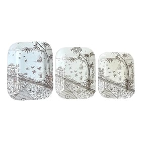 19th Century Melbourne' Graduating Aesthetic Movement Brown & White Ironstone - Set of 3