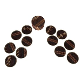 Hand Woven Round Batik Fabric Coasters - Set of 12