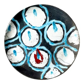 Vintage Boho Hand Painted Signed Studio Pottery Charger