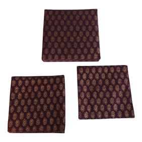 Silk Gold Stamped Drinks Coasters Double Sided- Set of 6