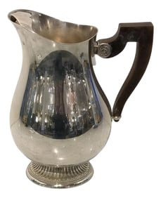 Malmaison French Christofle Silver Plated Water Pitcher with Ebony Wood Handle