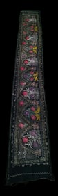 Vintage Suzani Embroidery Wall Hanging Art or Table Runner 1' 8" X 12' 3"