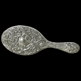 Late 19th Century English Sterling Hand Mirror, Birmingham, 1899