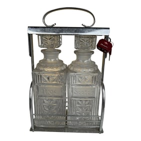 Mid-Century Liquor Locker Decanter Set, 3 Pcs