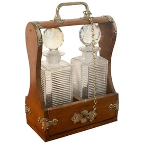 Mid 19th Century Mappin Bros. Small Tauntless With Cut Glass Decanters